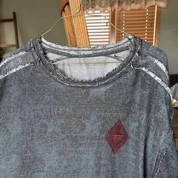 VINTAGE MENS AFFLICTION THERMAL LONGSLEEVE REVERSIBLE DISTRESSED FIGHTER XL/XXL - Picture 7 of 10